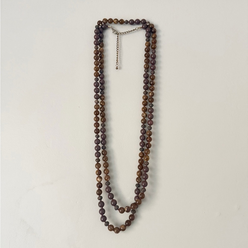 Elegant Brown and Black Beaded Necklace